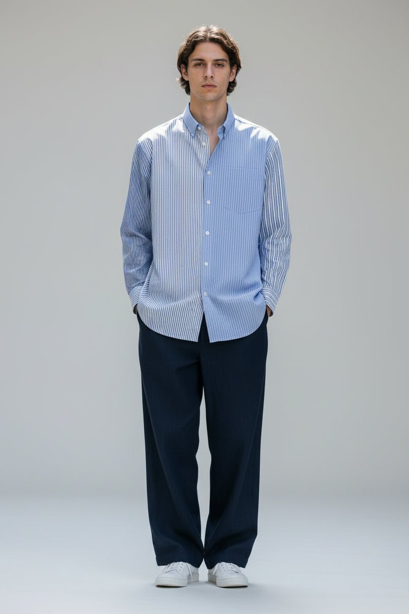 Camicia blu mix stripes - YES SHOPCamicieCOMME DES GARÇONSFZ-B107-PER-2-XXS