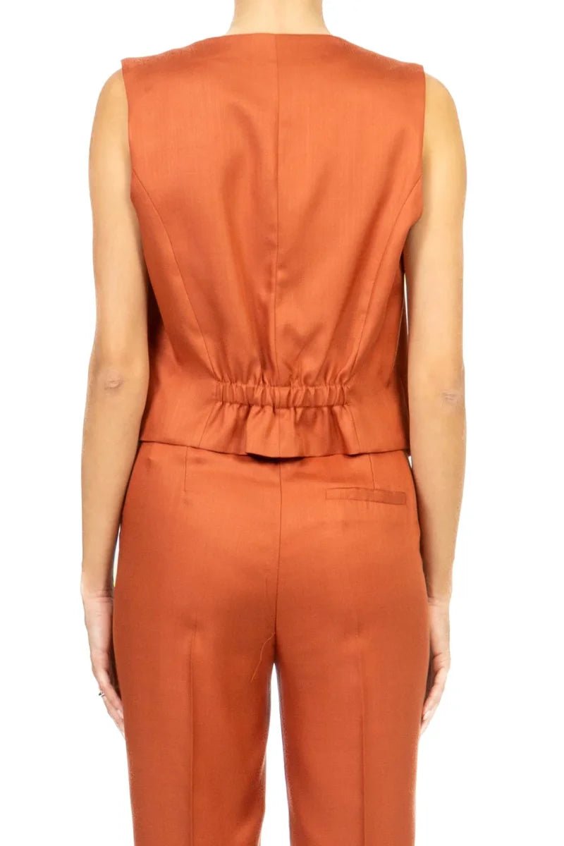 Gilet crop terracotta con bottoni - YES SHOPGiletVICOLOTAB1766-03074522579871