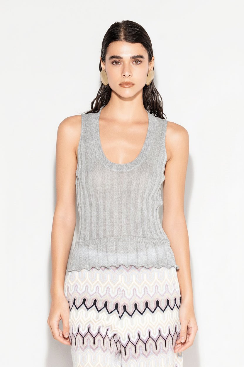 Top silver in filo lurex velato - YES SHOPTopAKEPCNKD13283-XXS