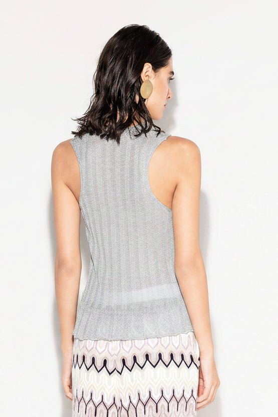Top silver in filo lurex velato - YES SHOPTopAKEPCNKD13283-XXS