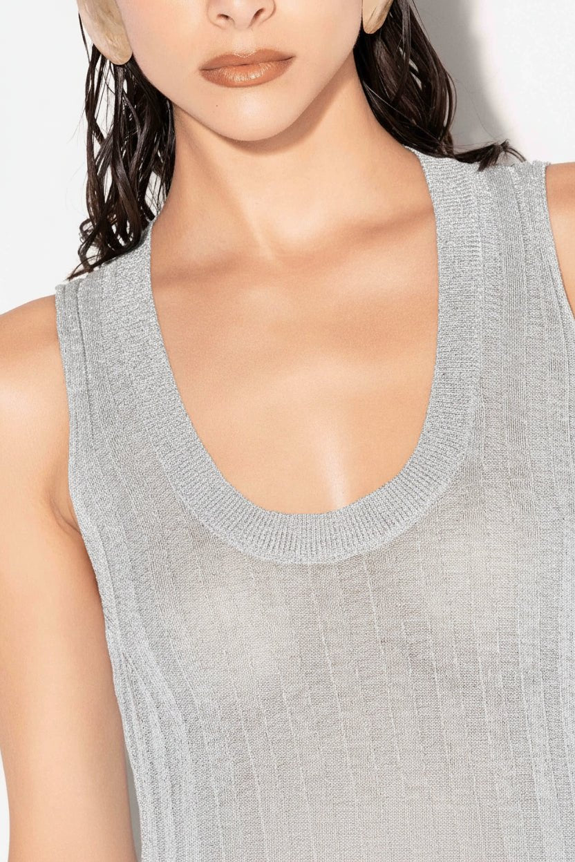 Top silver in filo lurex velato - YES SHOPTopAKEPCNKD13283-XXS