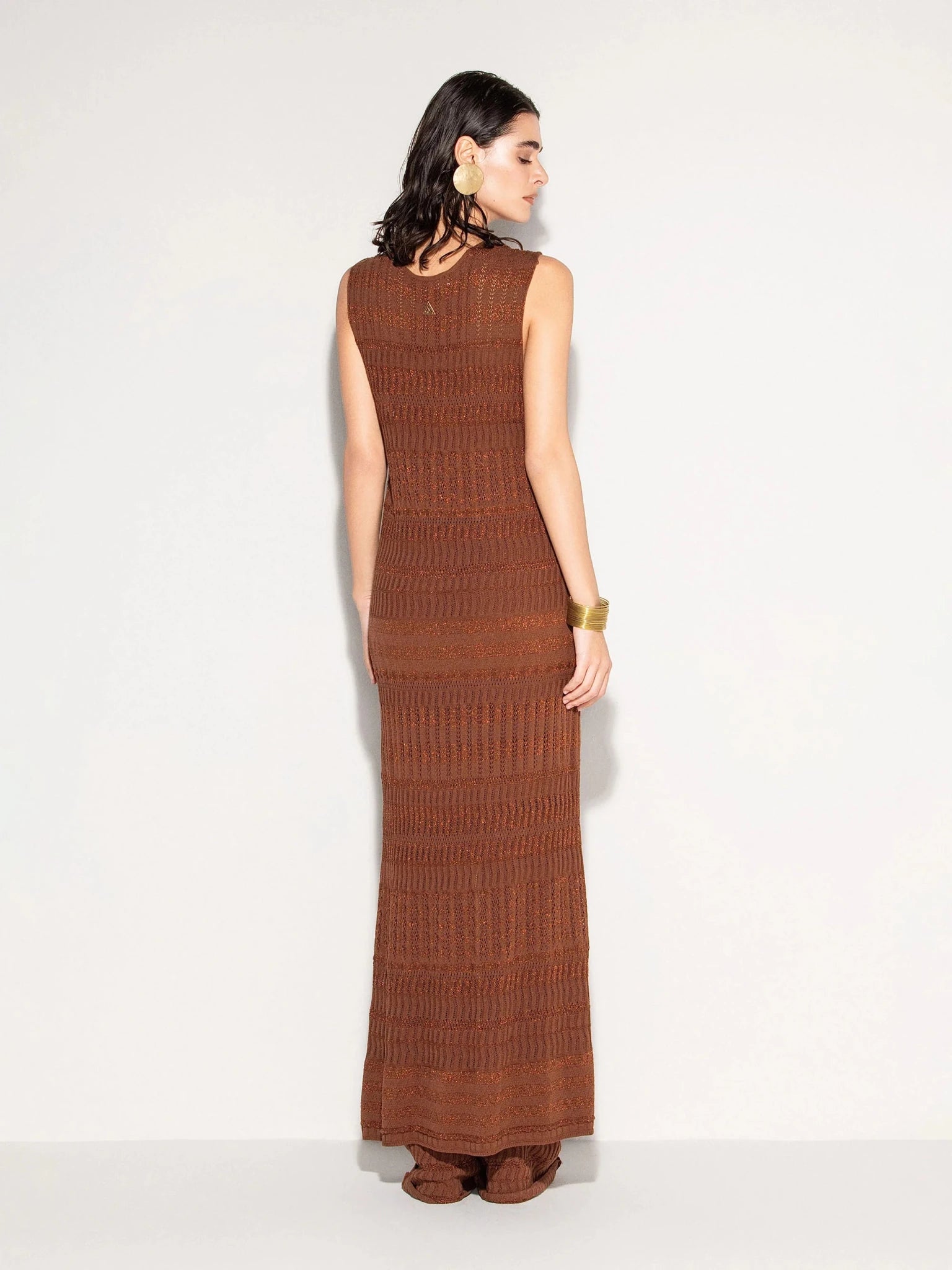 Gilet Kimono lungo giromanica bronzo in lurex lace - YES SHOPCardiganAKEPGLKD13209-XXS7699585344771
