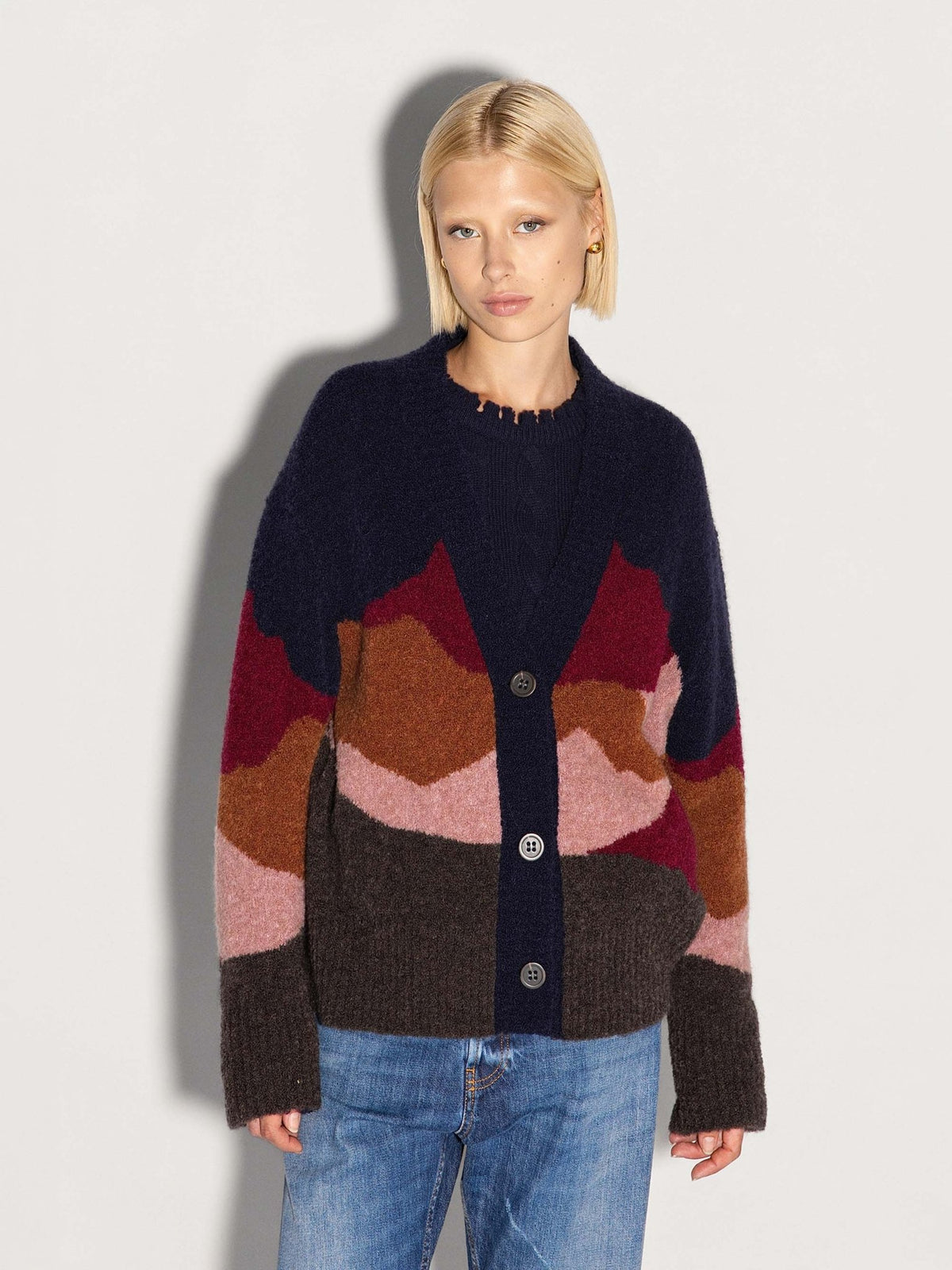 Cardigan Overview blu con strati multicolor - YES SHOPCardiganAKEPCAKD15211-6