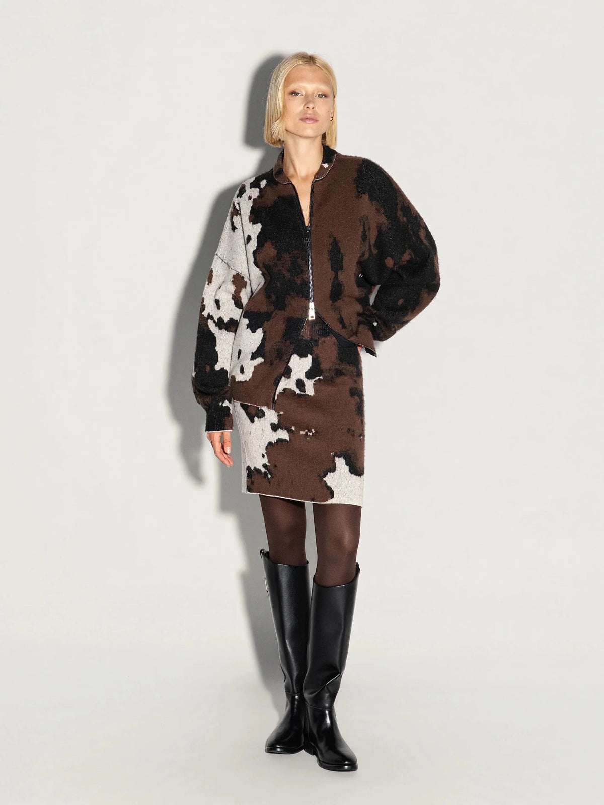 Mini gonna in lana fantasia maculata - YES SHOPGonneAKEPGOKD15073-6