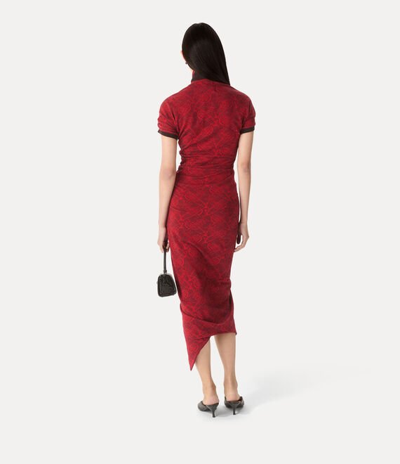 Pulling Dress in jacquard rosso stampa graffiti orb - YES SHOPAbitiVIVIENNE WESTWOOD16010051-J00B5-XXS