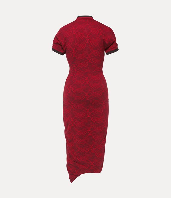 Pulling Dress in jacquard rosso stampa graffiti orb - YES SHOPAbitiVIVIENNE WESTWOOD16010051-J00B5-XXS