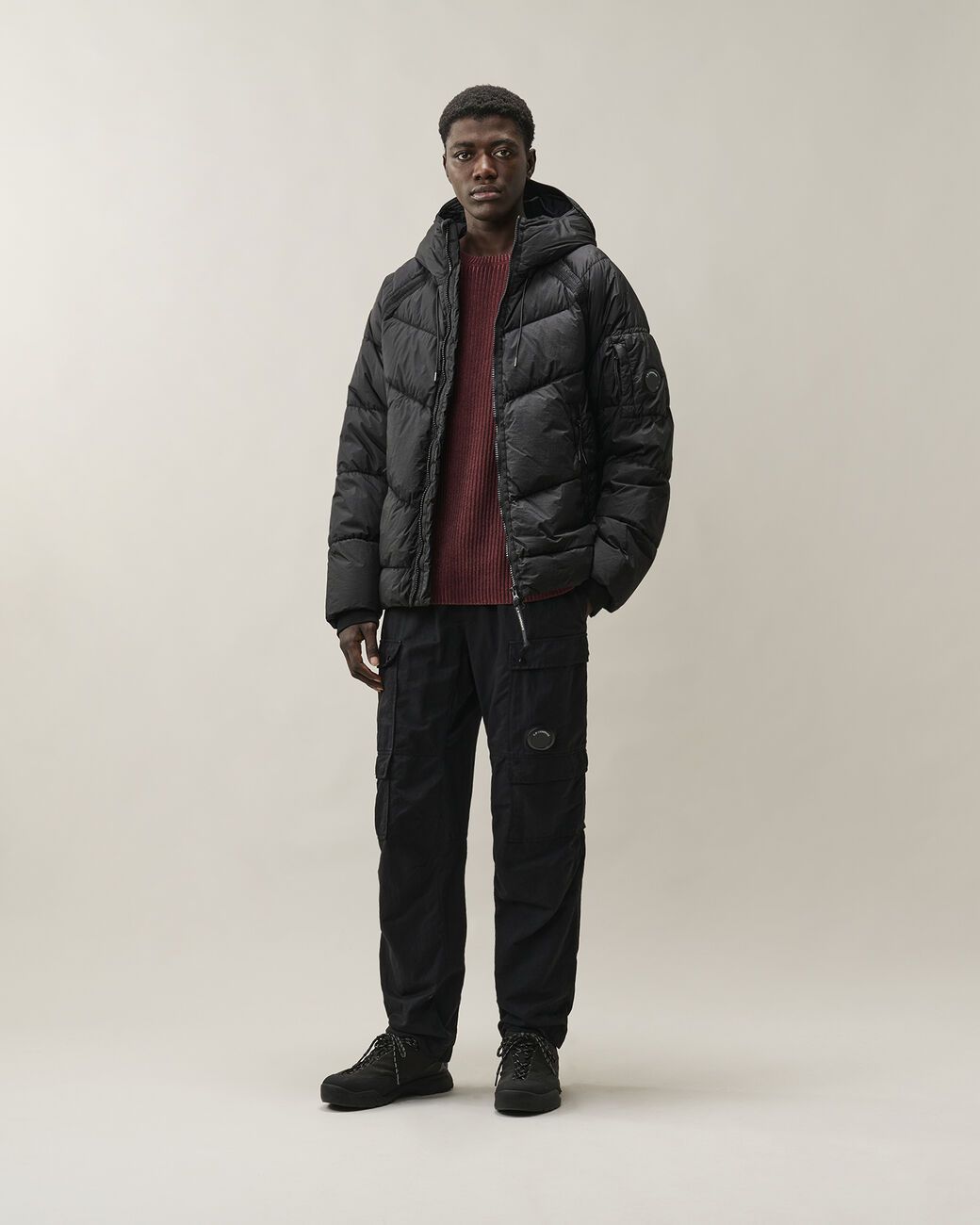Piumino Down Shield Lens Hooded Puffer nero - YES SHOPGiubbottiC.P. COMPANY21CMOW210A/110655G-31521863710971