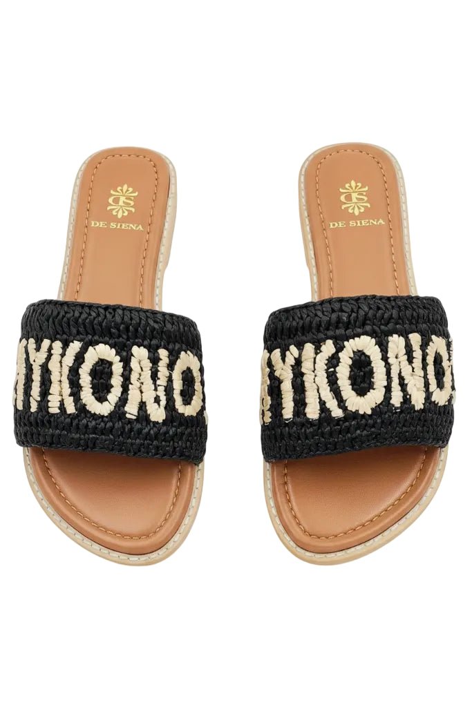 Ciabatta Mykonos in raffia nera naturale - YES SHOPSandaliDE SIENA125-25/MYK-IT 36