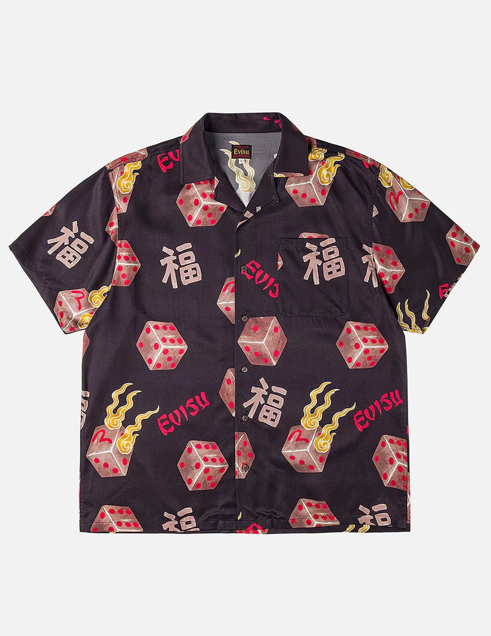 Camicia nera con stampa dadi - YES SHOPCamicieEVISU2ESEJM6SS6005-XXS9373748964771