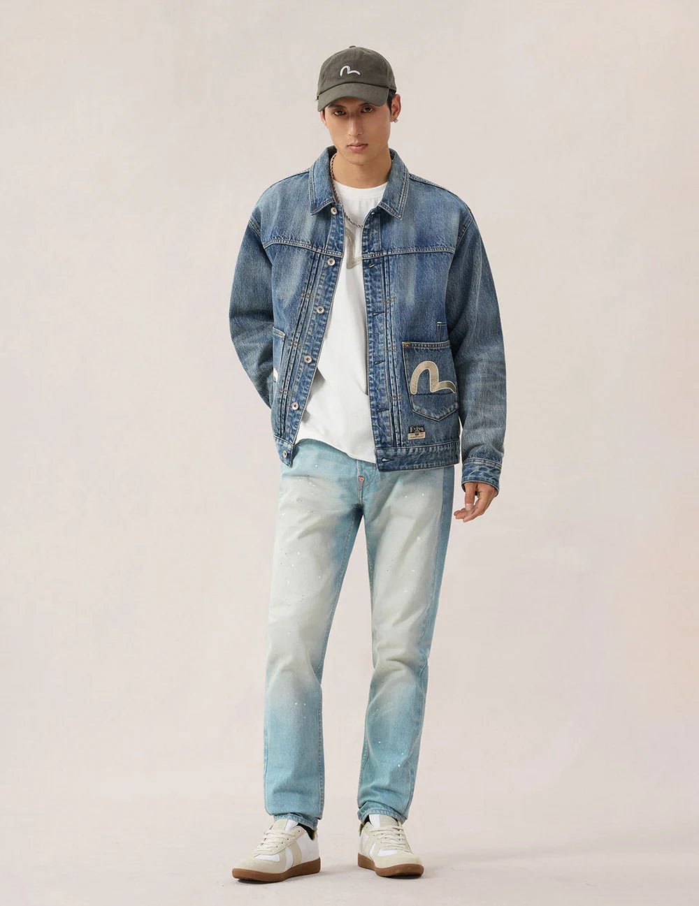 Giacca di jeans multitasche con inserti in broccato - YES SHOPGiubbottiEVISU2ESHTM6DJ1008-XXS5553748964771