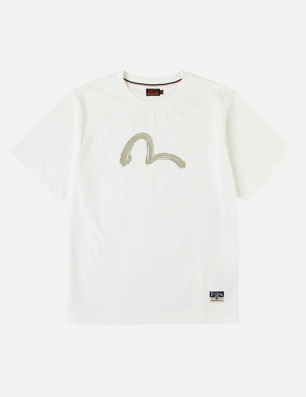 T-shirt bianca con logo gabbiani spazzolato a mano - YES SHOPT-shirtEVISU2ESHTM6TS1072-XXS9401031776771