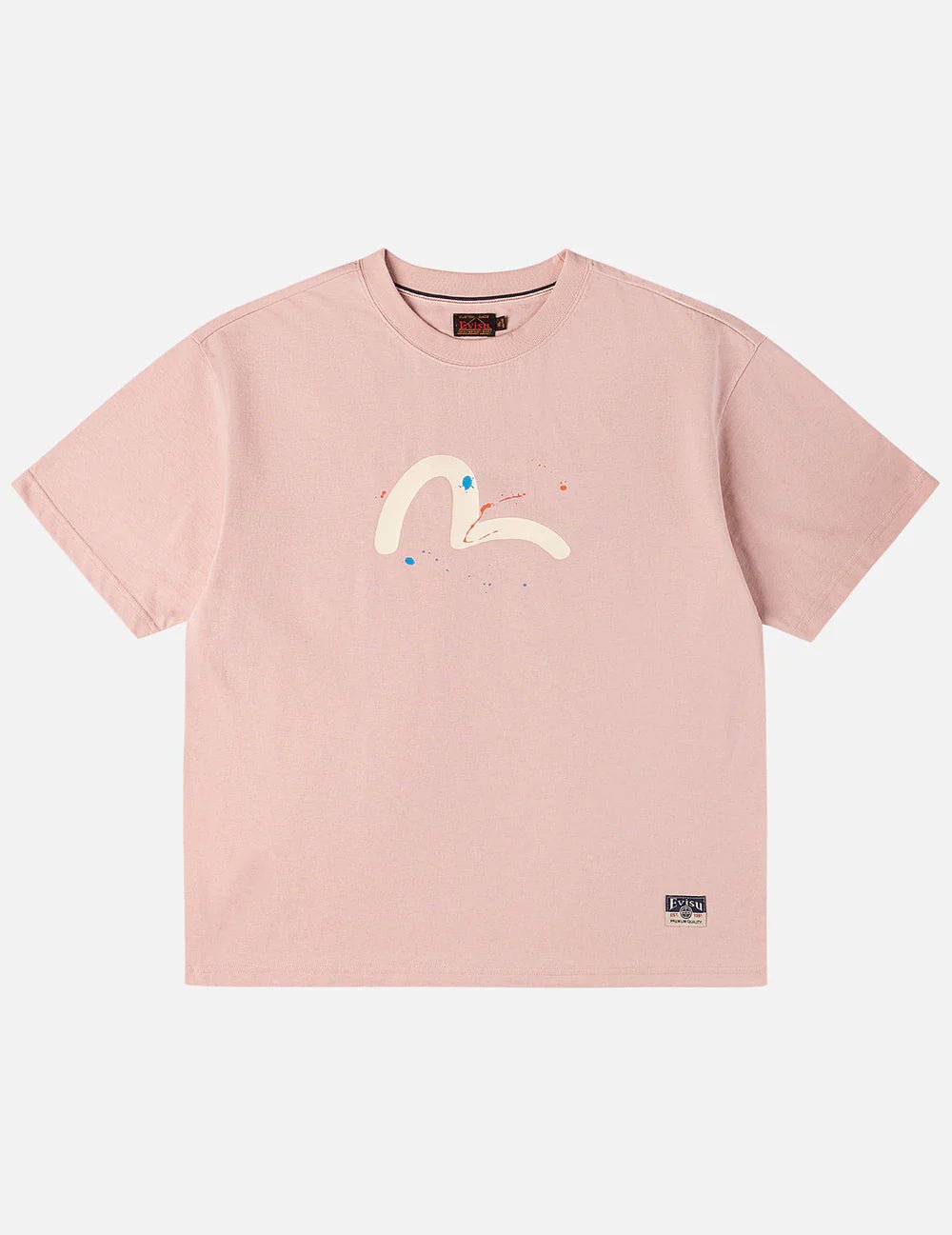 T-shirt rosa con stampa gabbiano e pavone a spruzzo - YES SHOPT-shirtEVISU2ESHTM6TS1081-XXS2504748964771