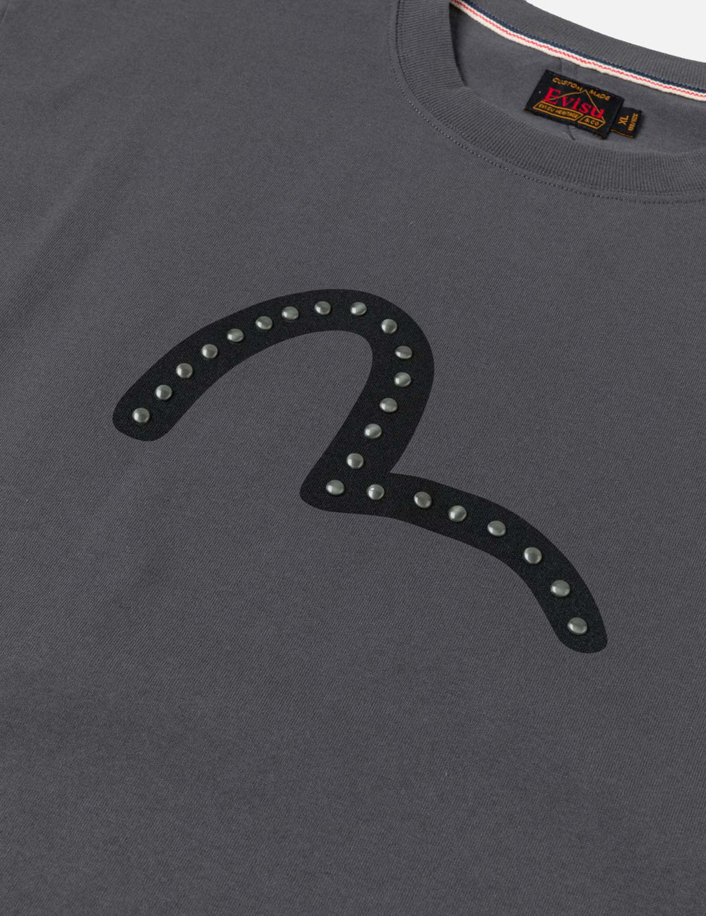 T-shirt Grigio scuro con stampa gabbiano e borchie - YES SHOPT-shirtEVISU2ESHTM6TS1088-XXS6639245925771