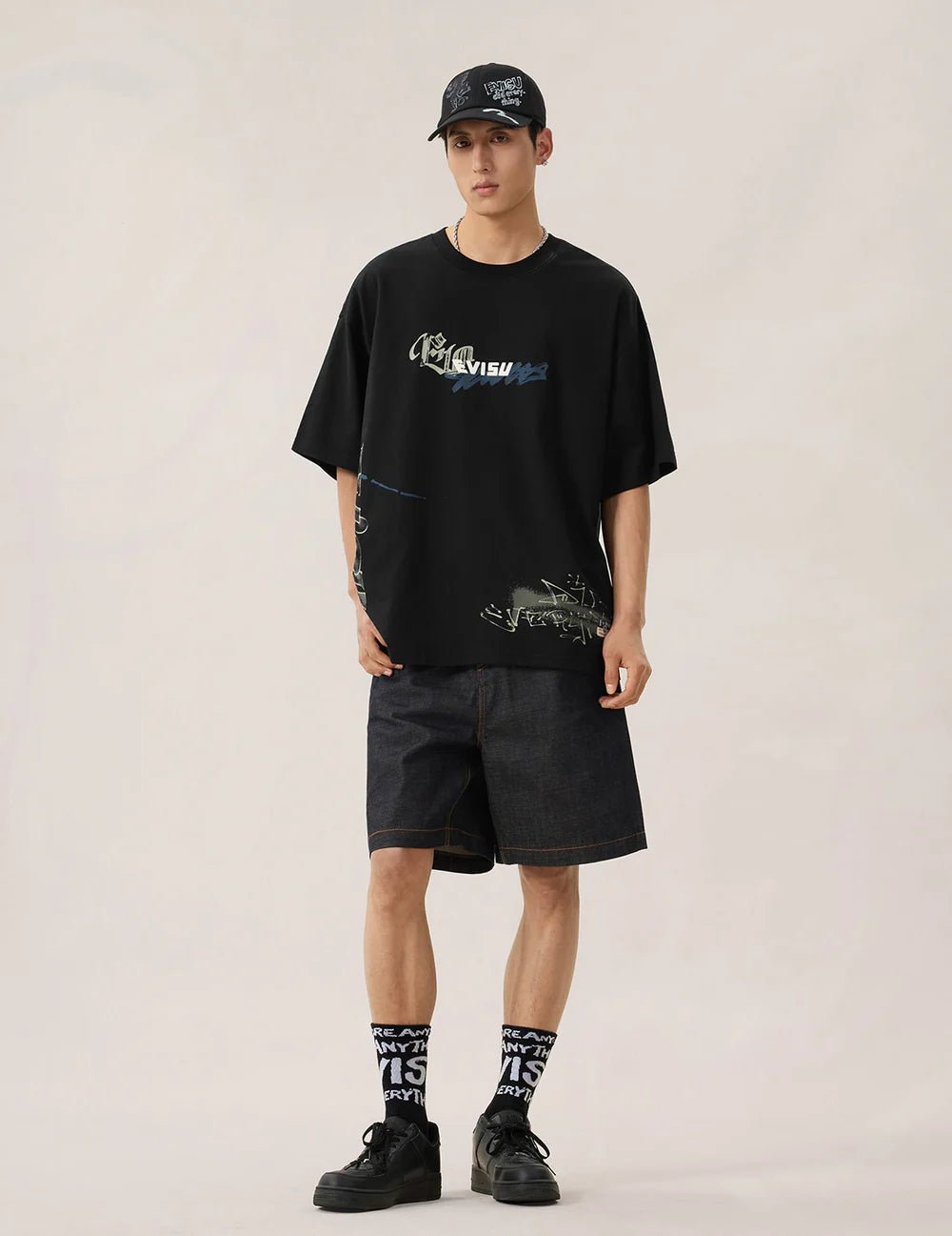 T-shirt nera graffiti integrale - YES SHOPT-shirtEVISU2ESHTM6TS1098-XXS9655131776771