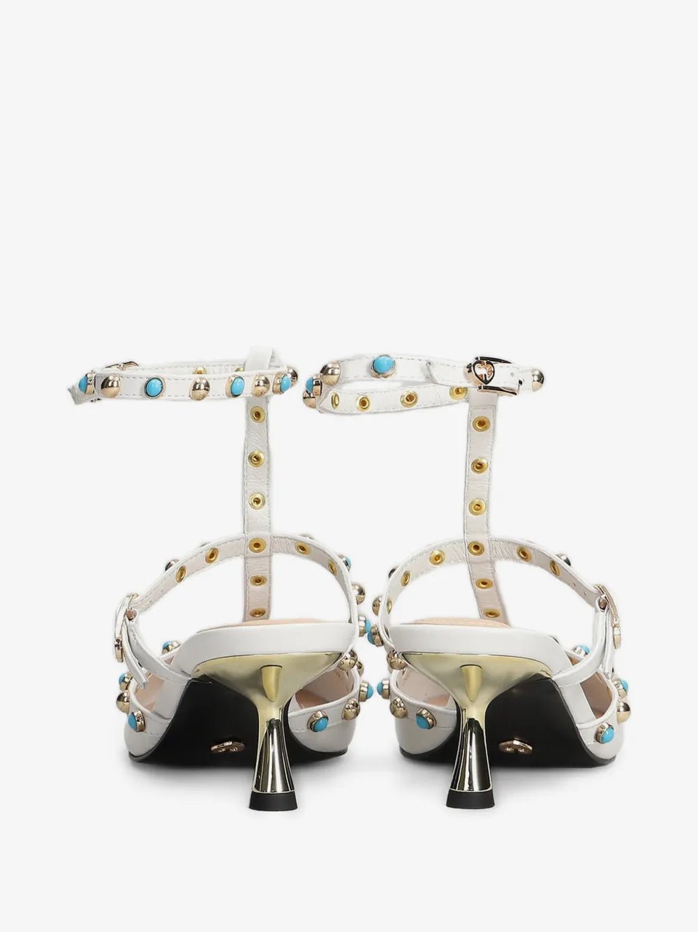 Decolletè Glossy in pelle bianco con borchie sul cinturino - YES SHOPScarpe elegantiGOLD&ROUGEGLOSSY-IT 369424157313771