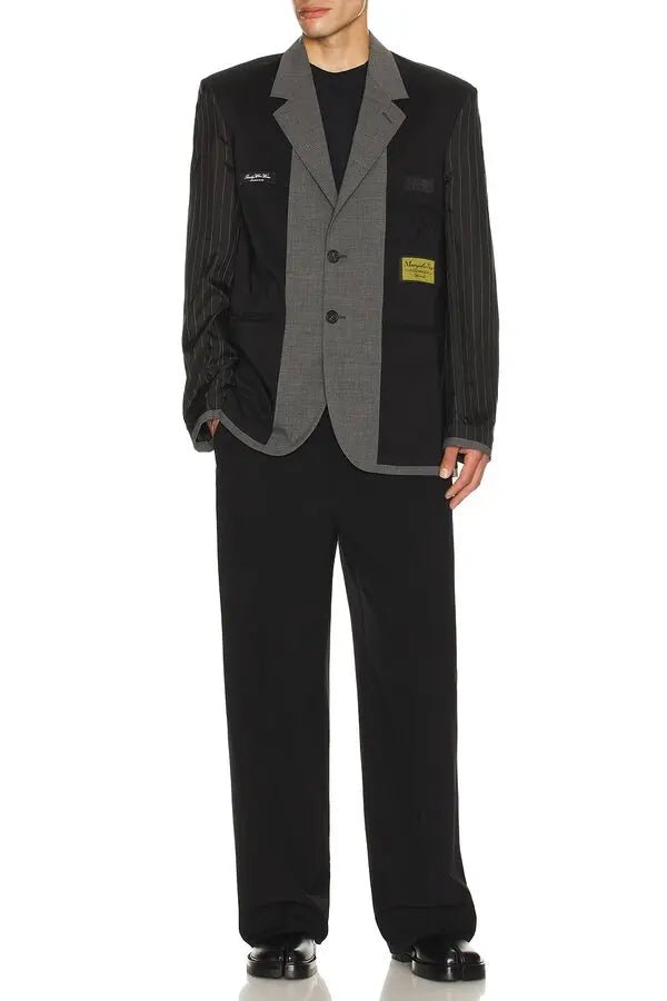 Giacca nera sartoriale bicolor con patch - YES SHOPGiaccheMM6 MAISON MARGIELASH0BN0026MTN147-IT 425362305742771
