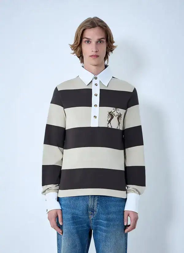 Polo da rugby a fasce bianco e moro - YES SHOPPoloVIVIENNE WESTWOOD2H01000W-J00B3-003-XXS