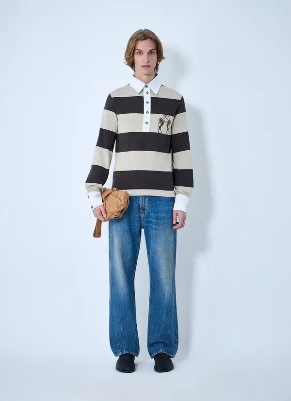 Polo da rugby a fasce bianco e moro - YES SHOPPoloVIVIENNE WESTWOOD2H01000W-J00B3-003-XXS