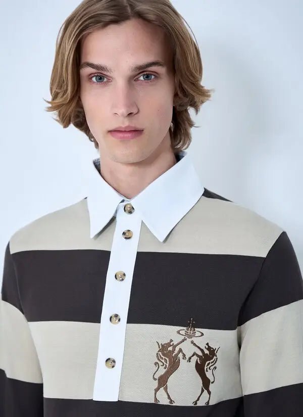 Polo da rugby a fasce bianco e moro - YES SHOPPoloVIVIENNE WESTWOOD2H01000W-J00B3-003-XXS