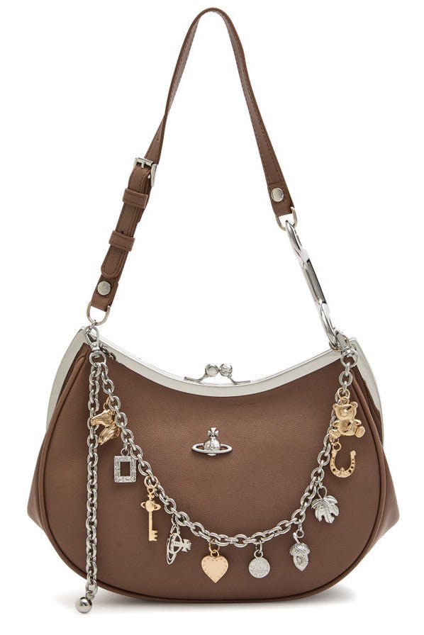 Borsa Charm Frame Purse in pelle biscotto - YES SHOPBorse a spallaVIVIENNE WESTWOOD4B01000PW/L00BX-Taglia unica