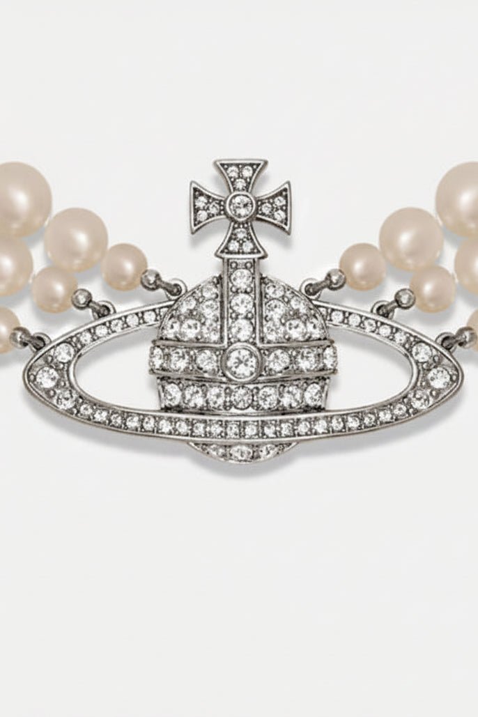 Collana tre fili di perle Bas Relief argento - YES SHOPGioielliVIVIENNE WESTWOOD63030007-02P127-CN-Taglia unica