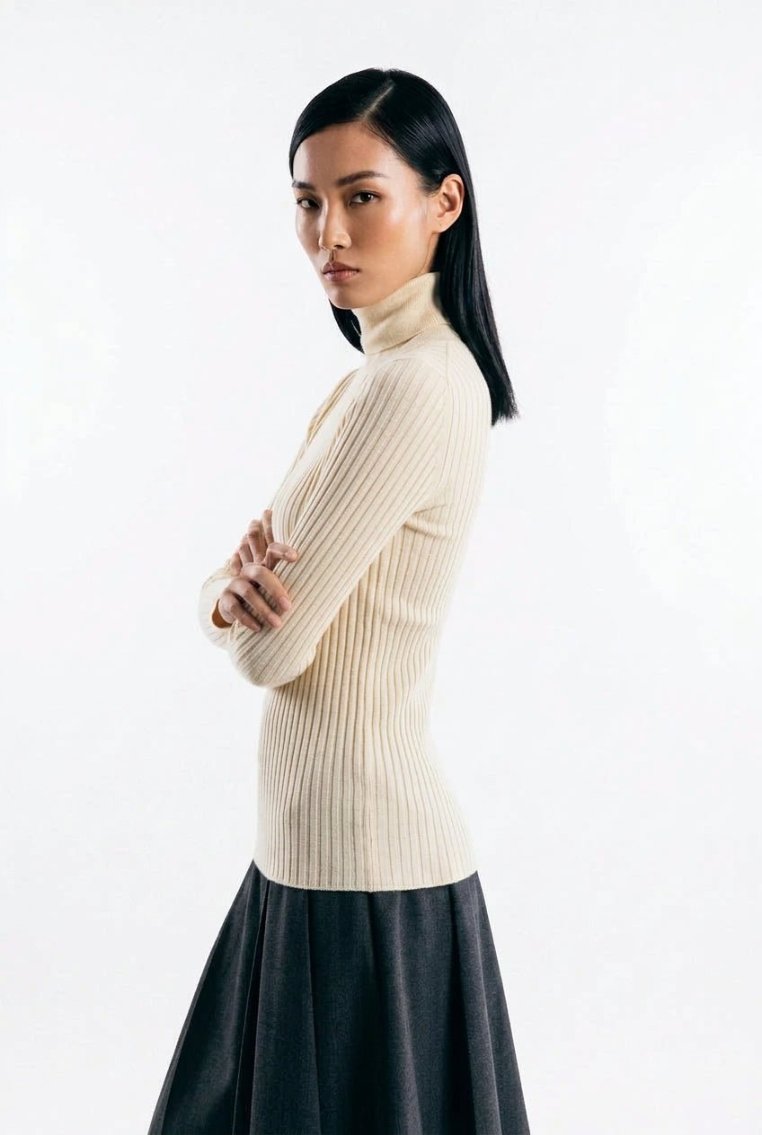 Dolcevita Nina a costine panna - YES SHOPMaglieAKEPMGKD15141-6