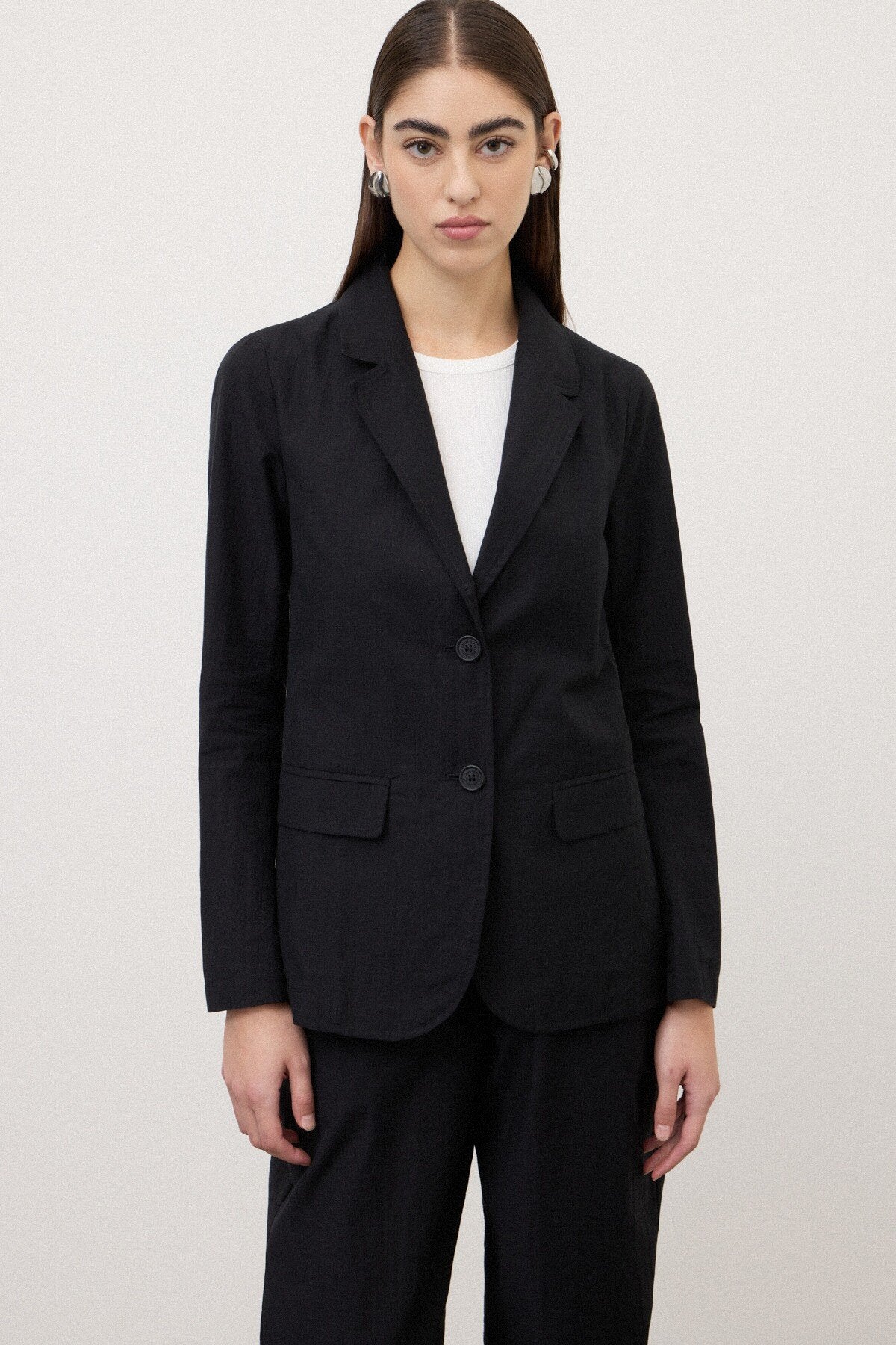 Giacca nera in lino avvitata - YES SHOPGiaccheOTTOD'AMEDG6203-IT 349530711323771