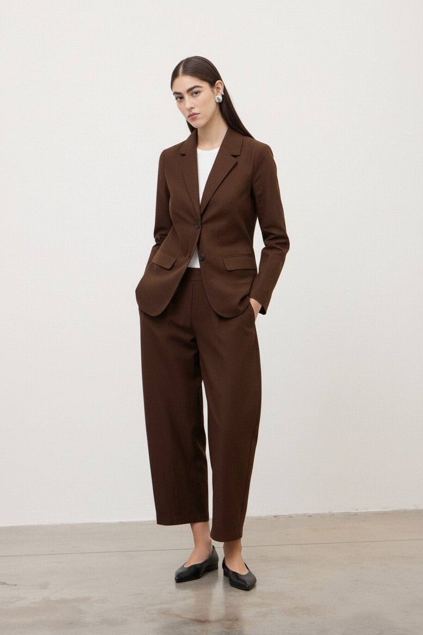 Pantalone balloon cioccolato con elastico in vita - YES SHOPPantaloniOTTOD'AMEDP0021-IT 348930711323771