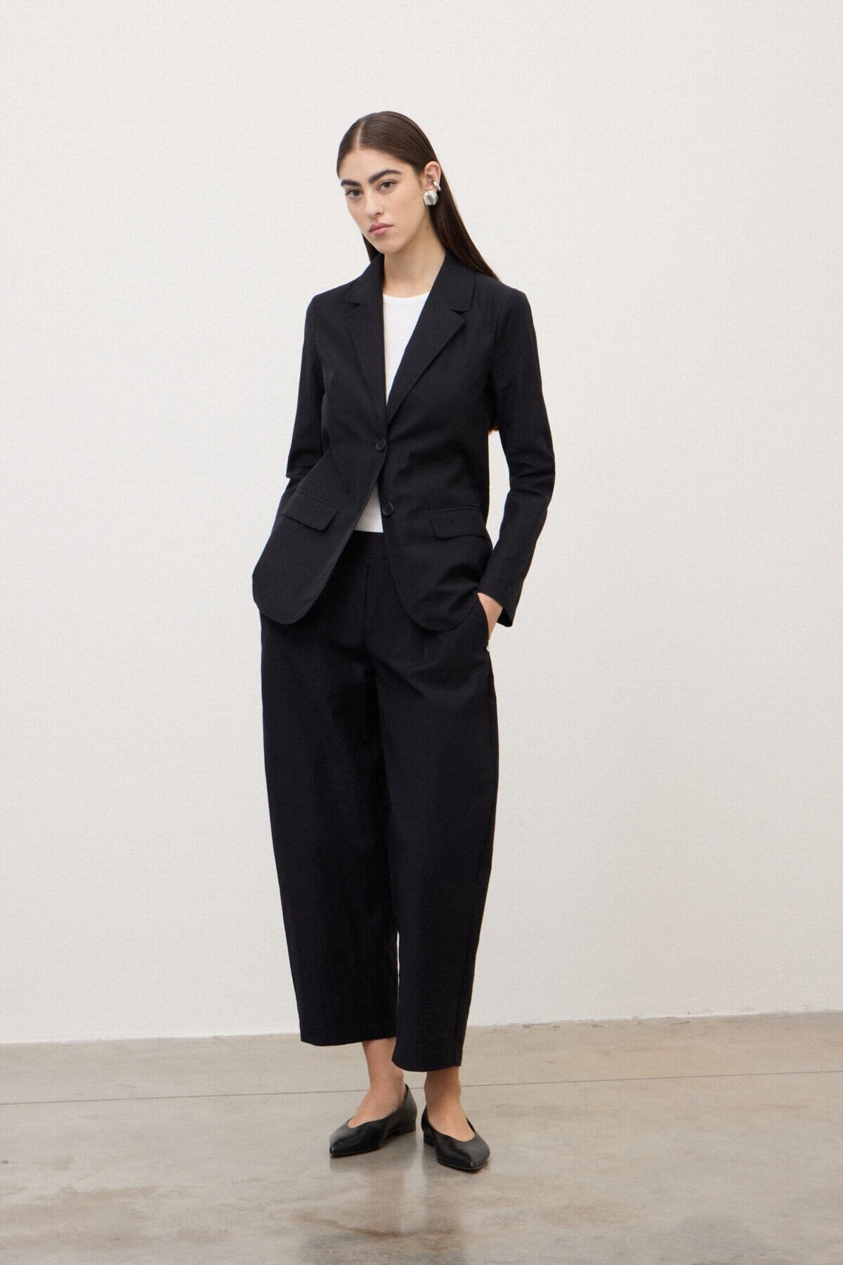 Pantalone baloon nero con elastico in vita - YES SHOPPantaloniOTTOD'AMEDP0021-IT 348930711323771