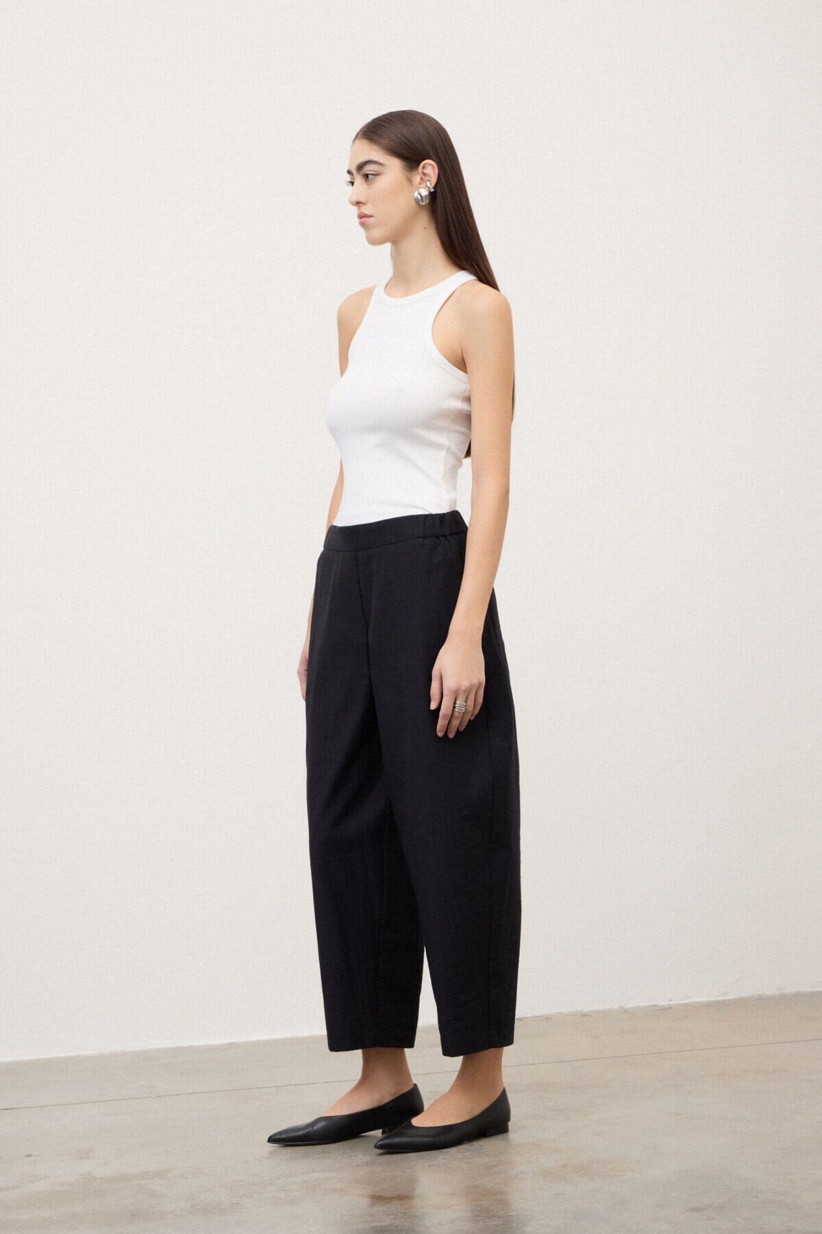 Pantalone baloon nero con elastico in vita - YES SHOPPantaloniOTTOD'AMEDP0021-IT 348930711323771