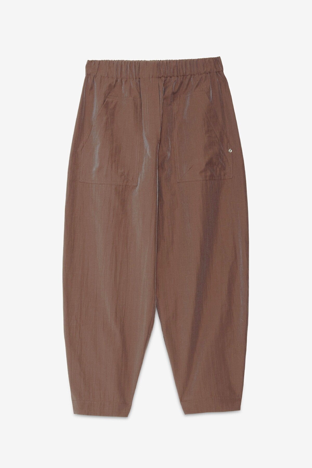 Pantalone balloon in taffettà laminato cioccolato - YES SHOPPantaloniOTTOD'AMEDP0036-IT 341740811323771