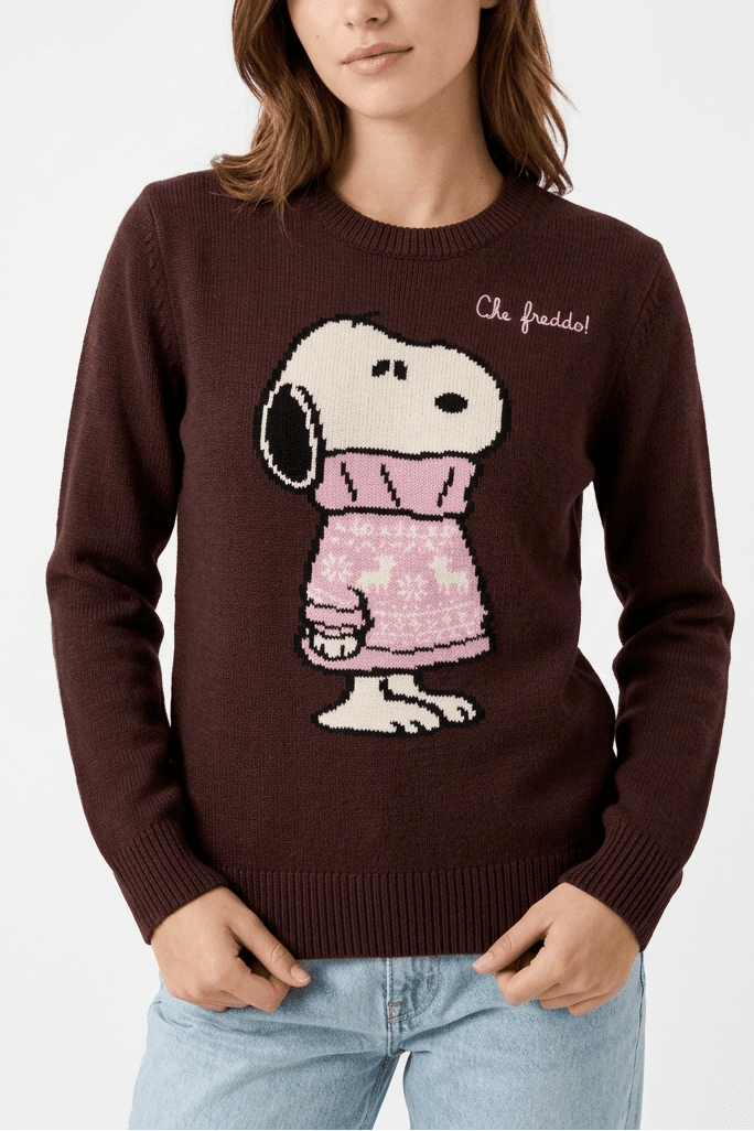 Maglione New Queen marrone Snoopy "che freddo!" - YES SHOPMaglioniMC2 SAINT BARTHQUE0010/01774M-6