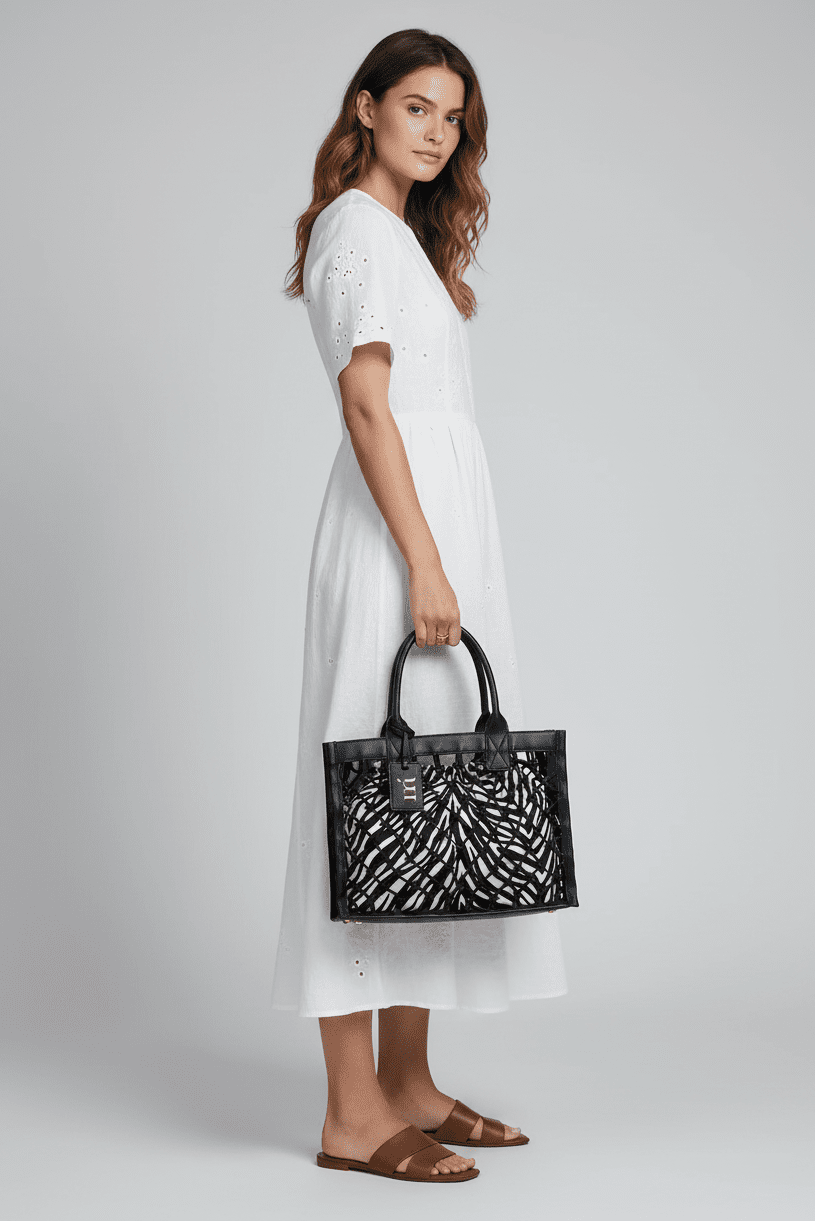 Borsa rigida a rete nera con sacca zebrata - YES SHOPBorse a spallaMATINEE'BAG7004Z-Taglia unica