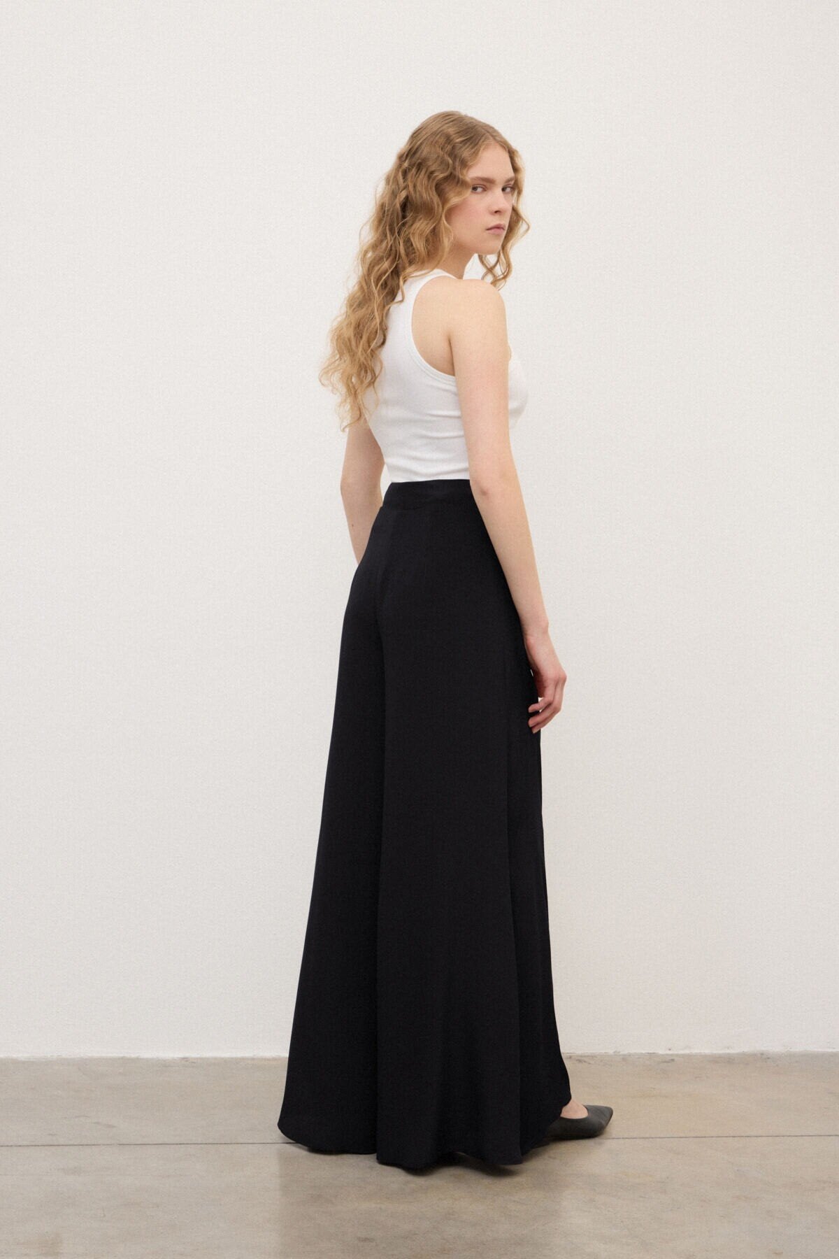 Pantalone in chiffon nero con tagli alla gamba - YES SHOPPantaloniOTTOD'AMEDP9987-IT 343420711323771