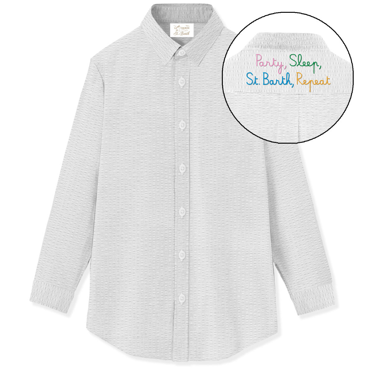 Camicia Brigitte in seersucker bianca - YES SHOPCamicieMC2 SAINT BARTHBRIG001/00799L-XXS3260756742771