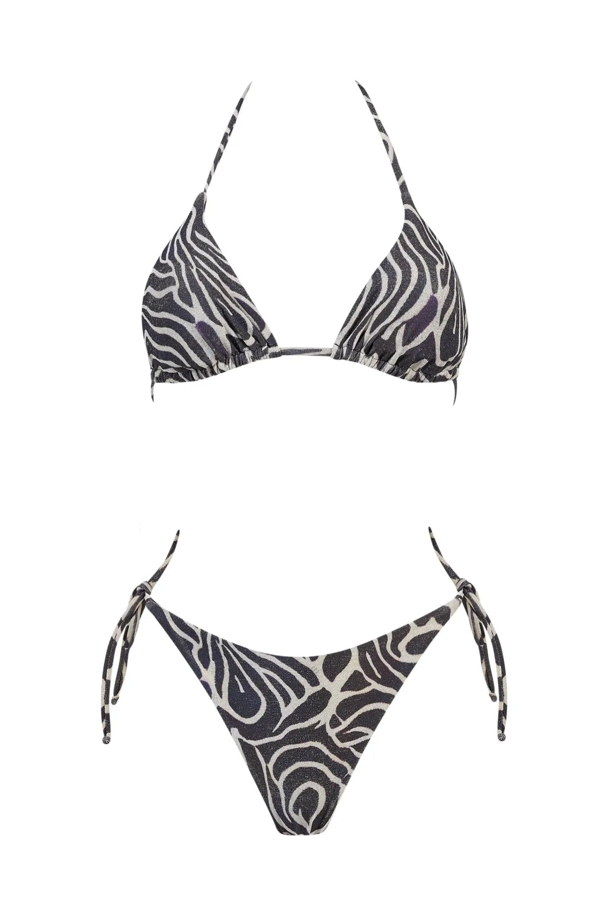 Bikini fantasia zebrata glitter top triangolo e slip fiocco - YES SHOPCostumi da bagnoMATINEE'CB7023-XXS