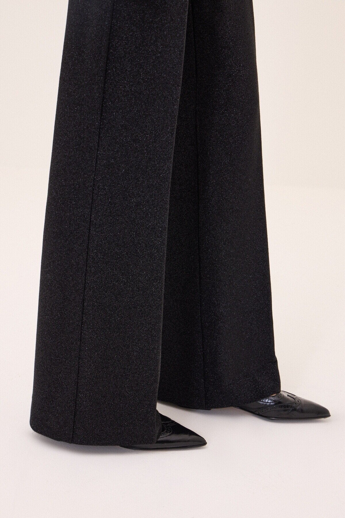 Pantalone a palazzo in lurex nero - YES SHOPPantaloniOTTOD'AMEDP0128-IT 344652799140971