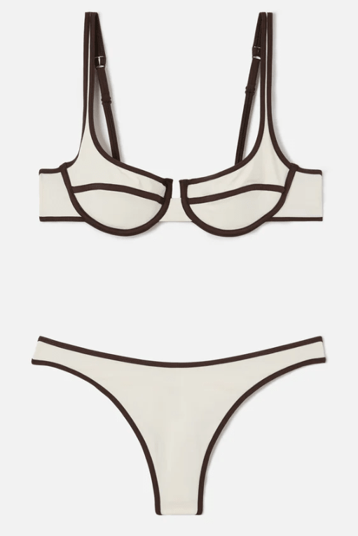 Slip Naomi brasile con profili a contrasto marrone e panna - YES SHOPCostumi da bagnoMC2 SAINT BARTHNAO0005/01600L-XXS5042675068771