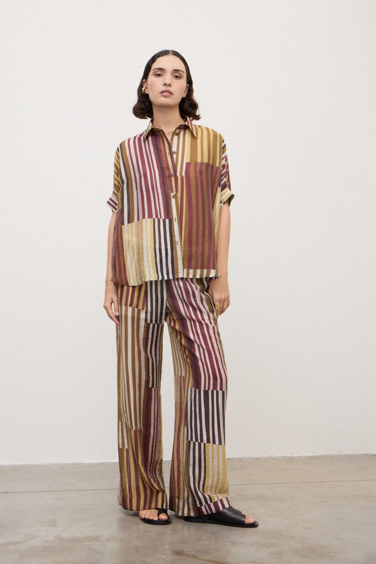 Pantalaccio patchwork a righe multicolor - YES SHOPPantaloniOTTOD'AMEDP0063-IT 347310711323771
