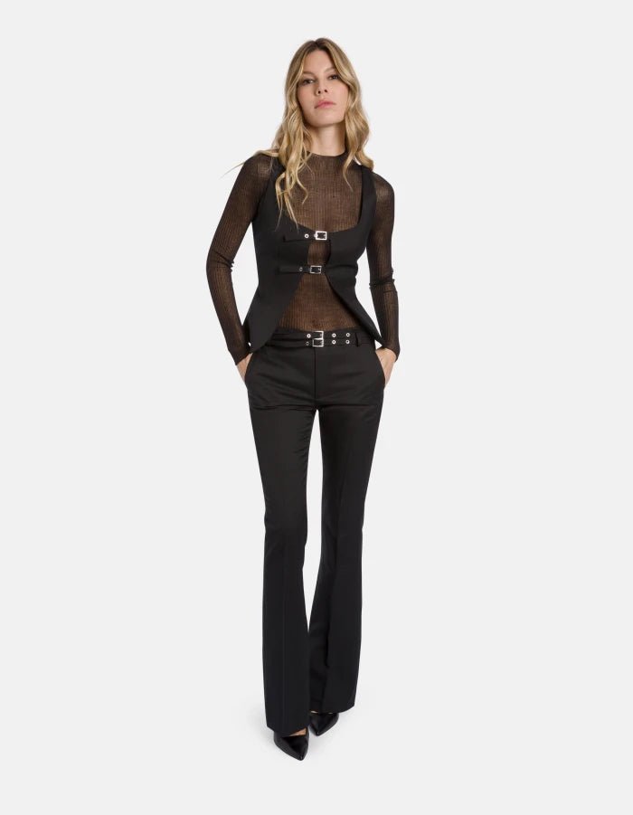 Top bustier nero con fibbie - YES SHOPTopDONDUPDC479/DD/WS0117D/999-IT 347082454503771