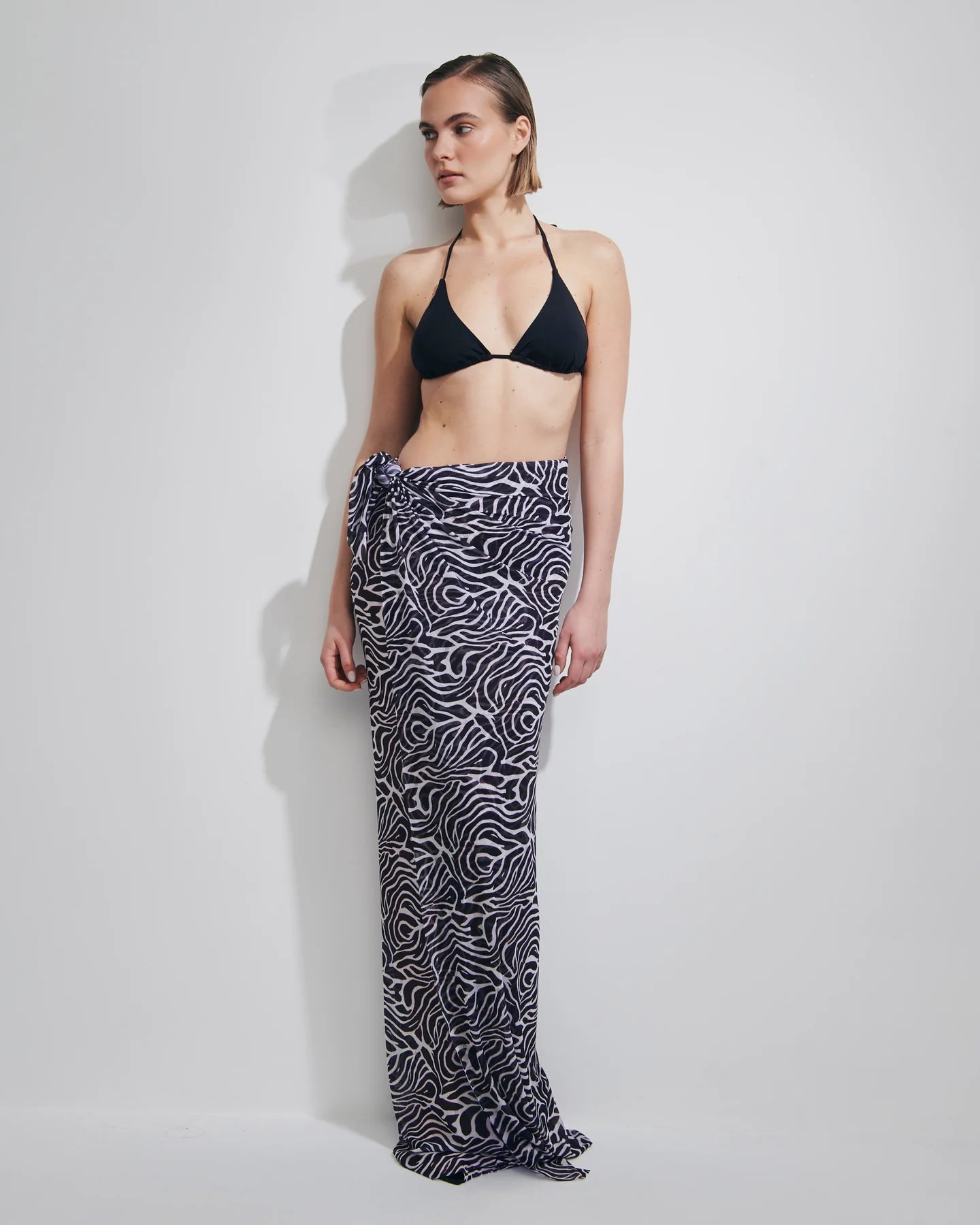Pareo Alexandra in tulle zebrato bianco - YES SHOPBeachwearMATINEE'DM7009-Taglia unica