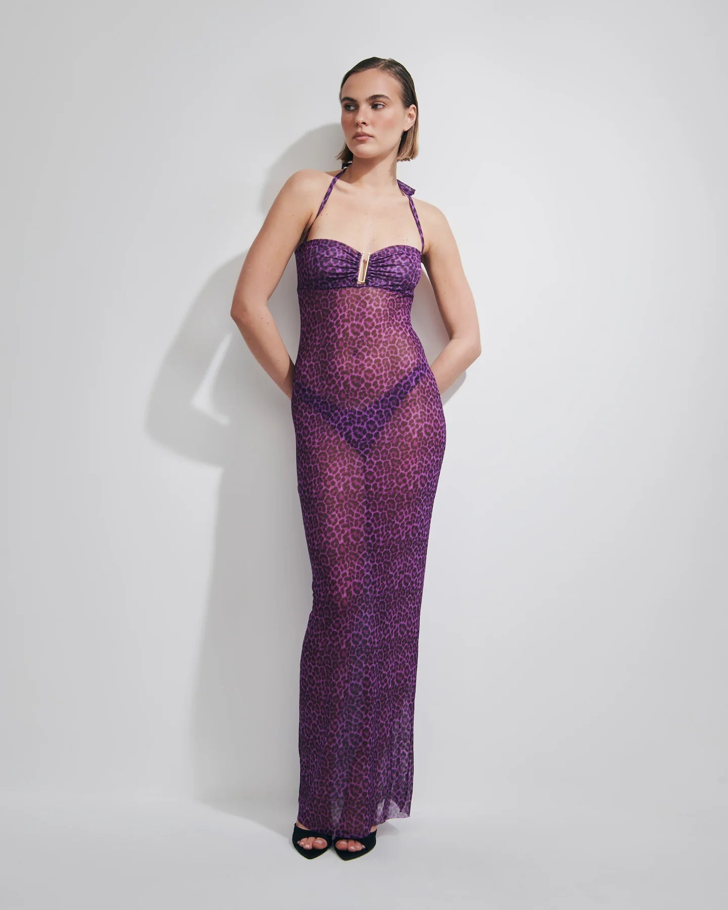 Abito Milva in tulle fantasia maculato viola - YES SHOPBeachwearMATINEE'DM7014-XXS