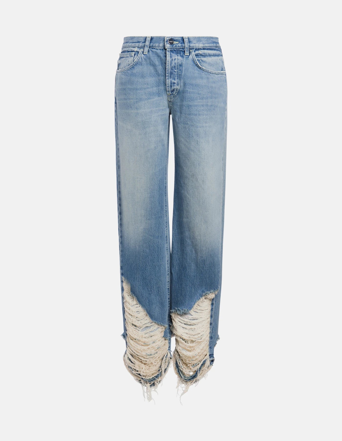 Jeans Jackline in denim chiaro con fondo sfrangiato - YES SHOPJeansDONDUPDP427/DD/DF0283D/MB5-W24