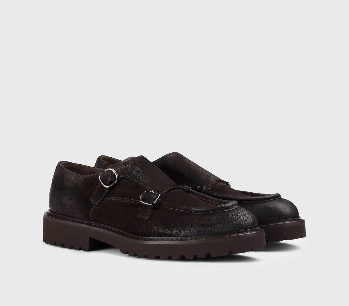 Scarpa doppia fibbia in suede marrone - YES SHOPScarpe elegantiDOUCAL’SDU2738PHILUF205TM23-IT 38