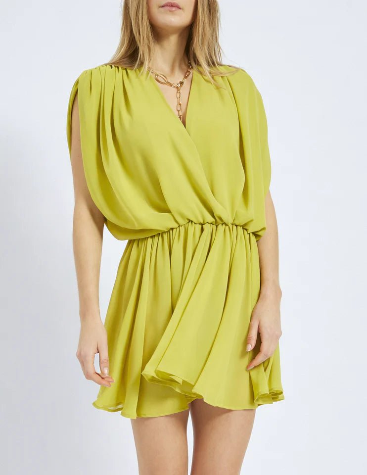 Abito corto Emily in chiffon plissettato lime - YES SHOPAbitiTHE M..EMILY-XXS