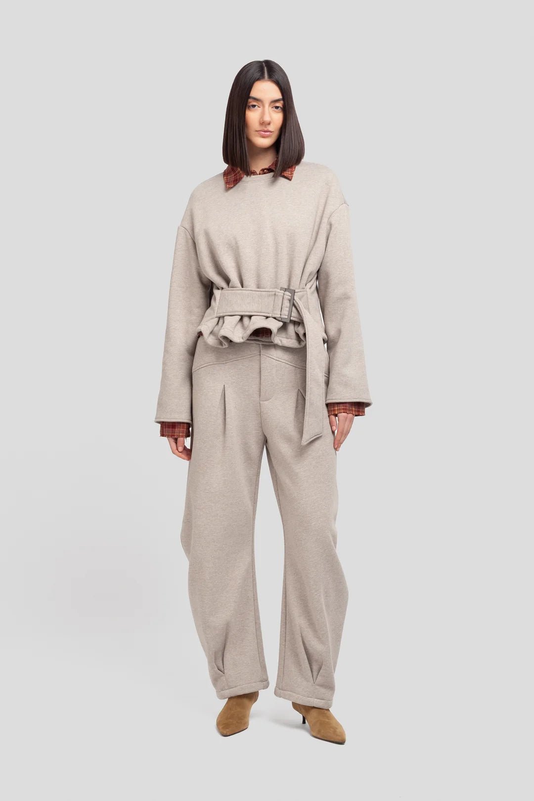 Pantalone in felpa barrel leg grigio - YES SHOPPantaloni tutaWEILI ZHENGF26FC05-6