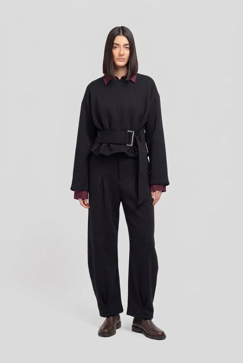 Pantalone in felpa barrel leg nero - YES SHOPPantaloni tutaWEILI ZHENGF26FC05-69334106091971