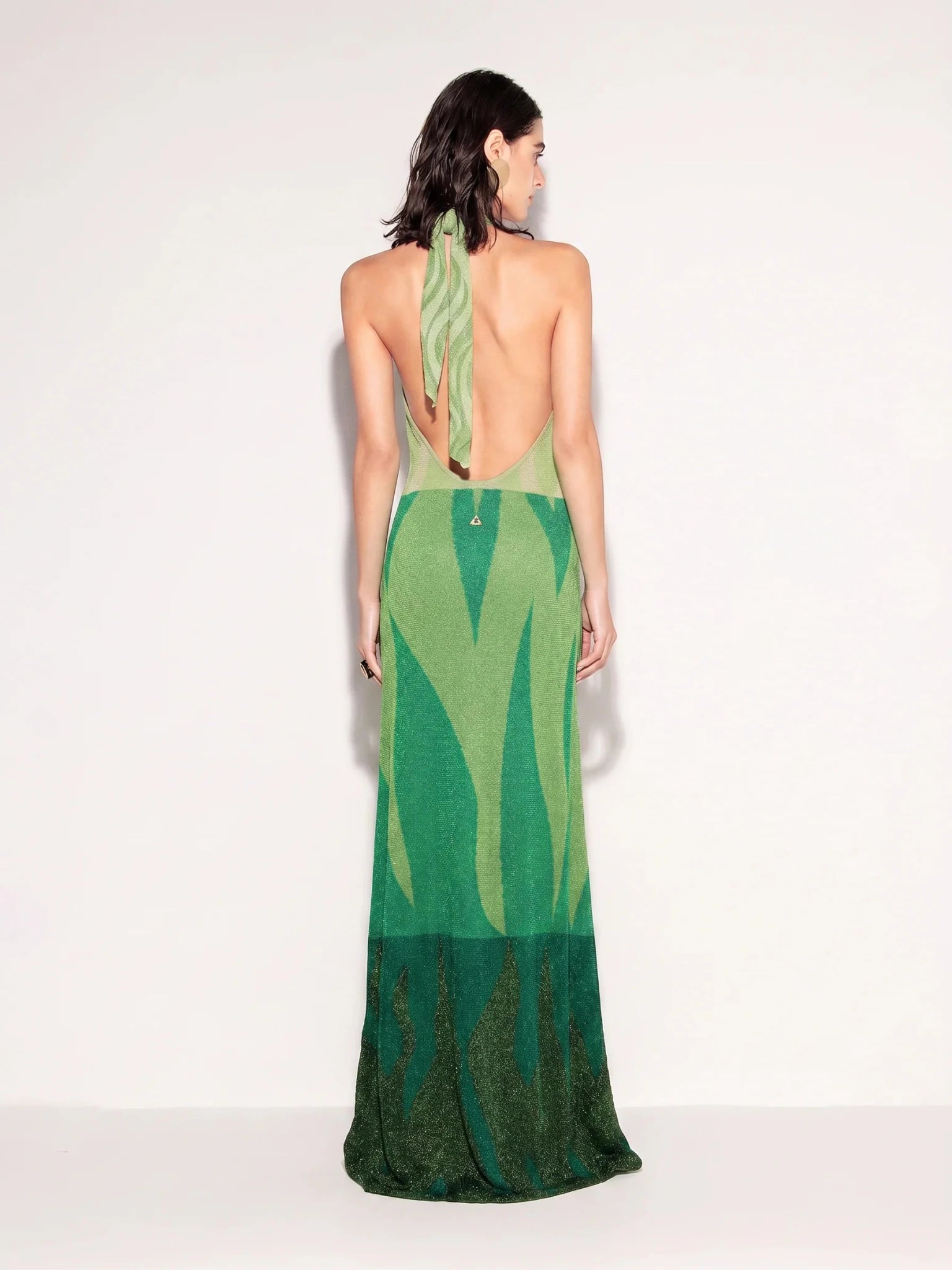 Abito lungo verde effetto sfumato con schiena scoperta - YES SHOPAbitiAKEPVSKD13302-XXS7065549676771