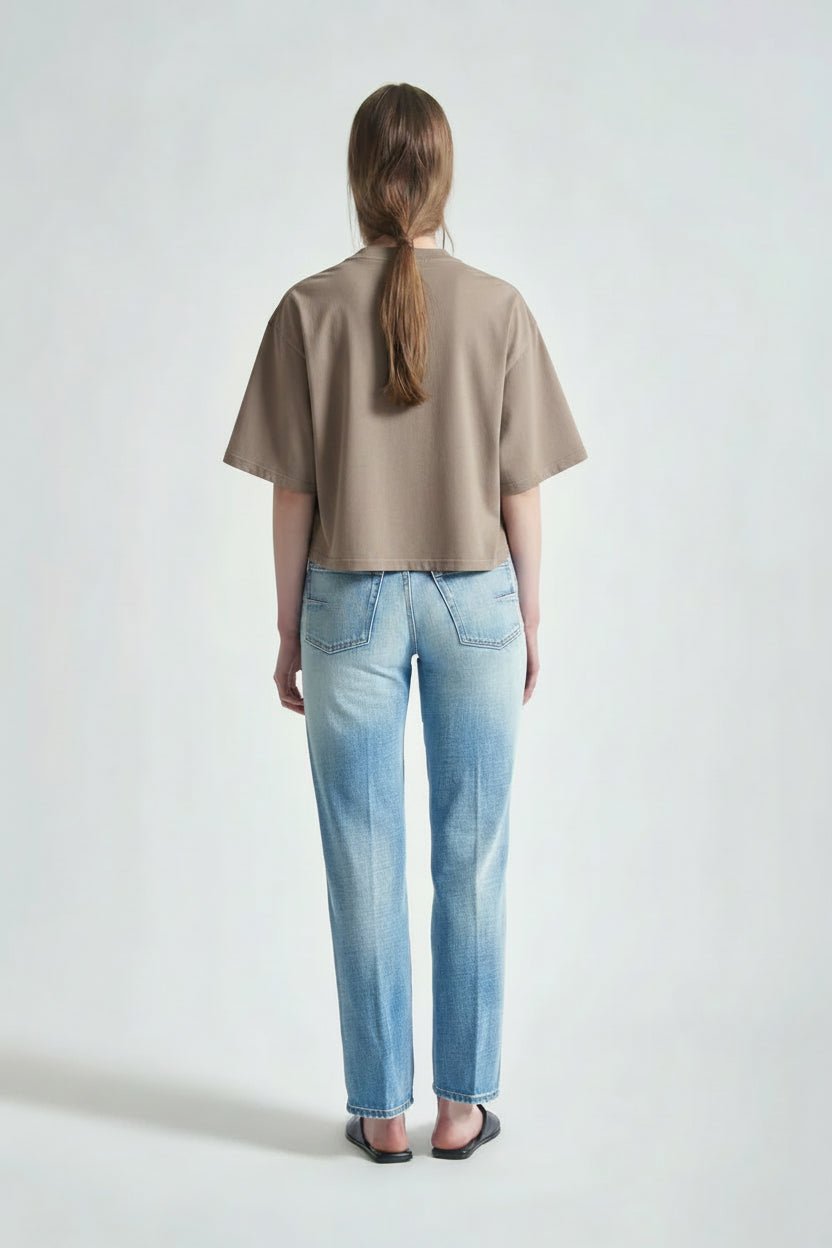 T-shirt girocollo boxy tortora - YES SHOPT-shirtGRIFONIG1AB0052-XXS1202456742771