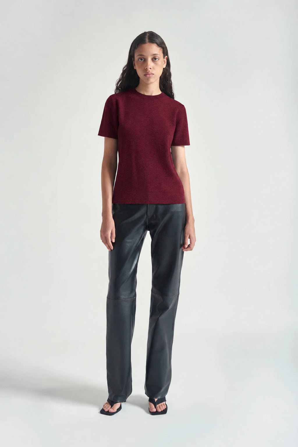 T-shirt Meilin in lana rasata borgogna - YES SHOPT-shirtGRIFONIG3AC0026-XXS7539488567871